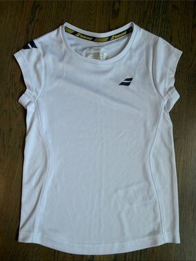 girls white tennis top by babolat